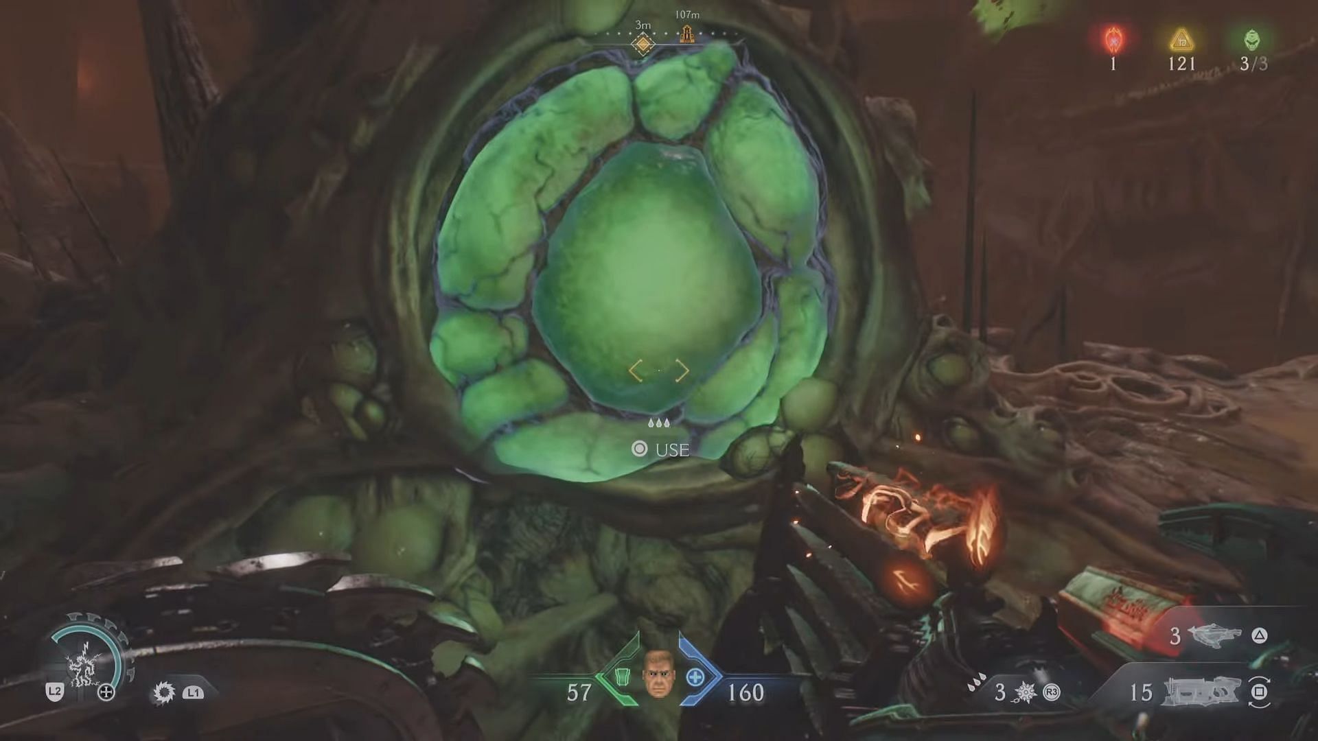 Second part of the organ in The Dark Ages 'Belly of the Beast' mission (Image via Sportskeeda Gaming | Bethesda Softworks)